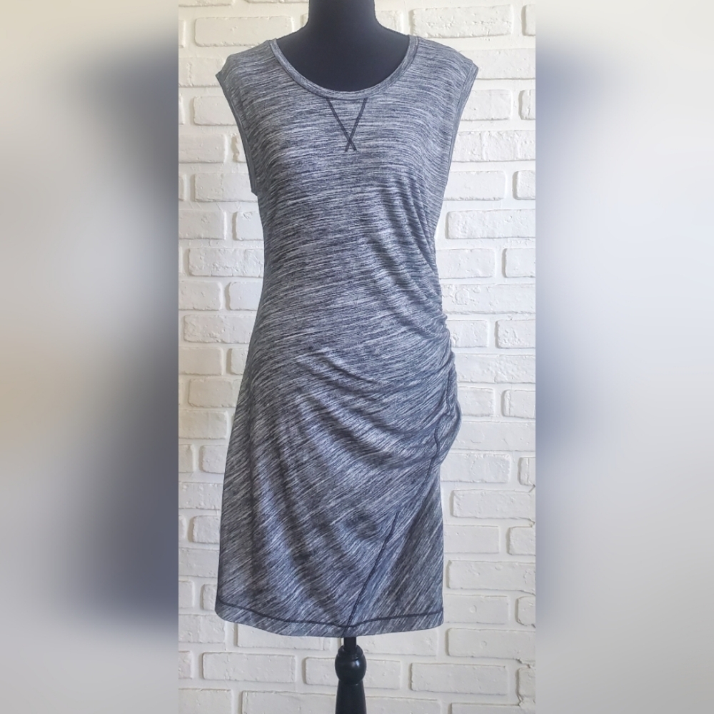 Rachel Roy Dress Sleeveless Ruched Bodycon Midi Summer Casual Gray Size Large